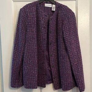 Alfred Dunner Purple Tweed Women's Jacket